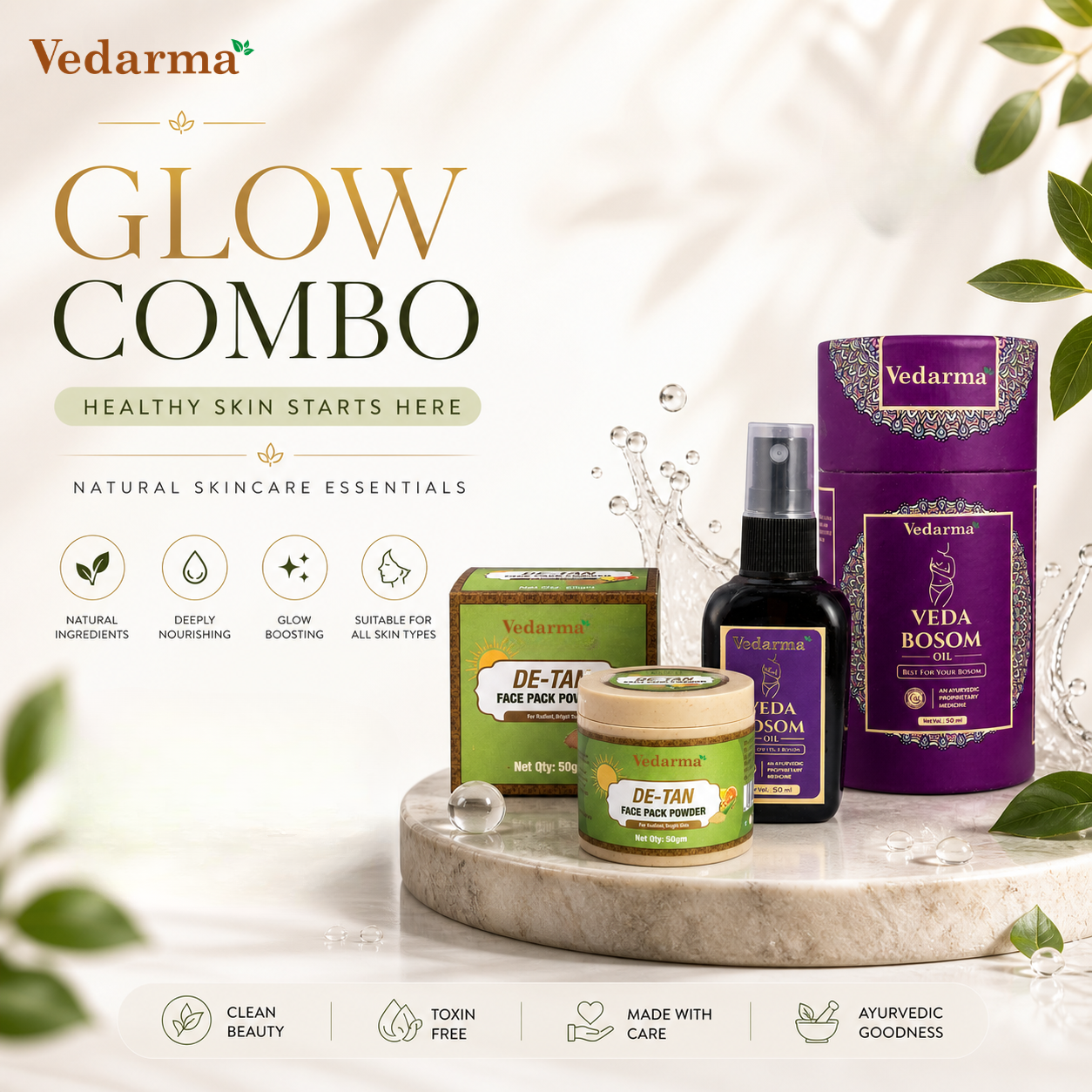 Veda Bosom & De-tan face pack powder