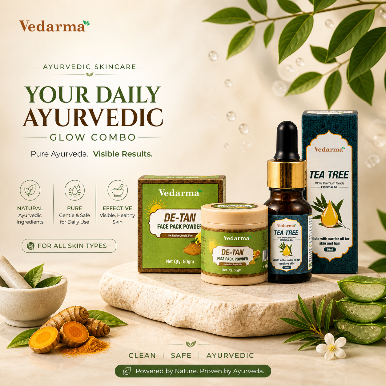 Tea Tree Oil & De - Tan Face Powder