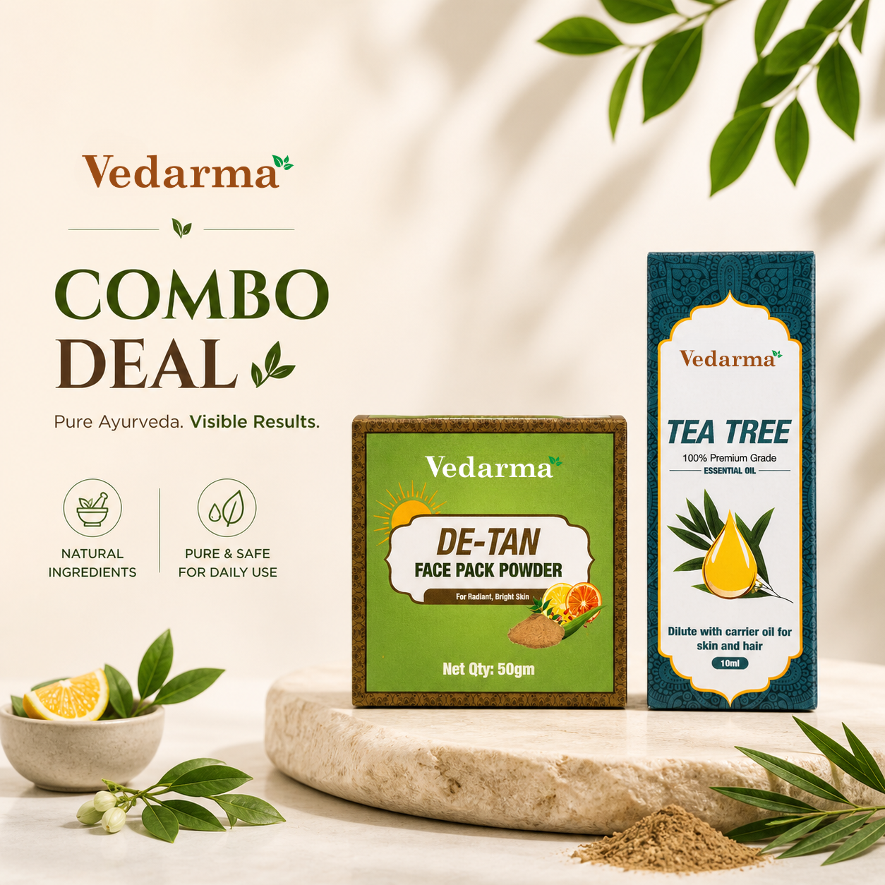 Tea Tree Oil & De - Tan Face Powder