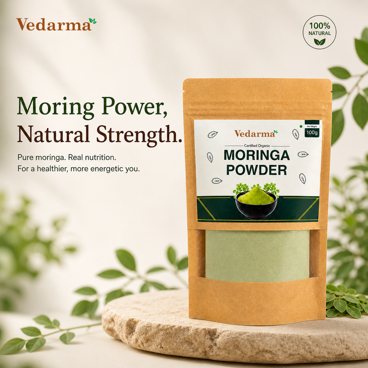 Moringa Powder- Natural Boost for Energy & Immunity