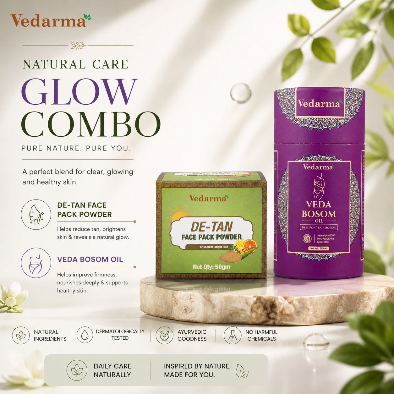 Veda Bosom & De-tan face pack powder