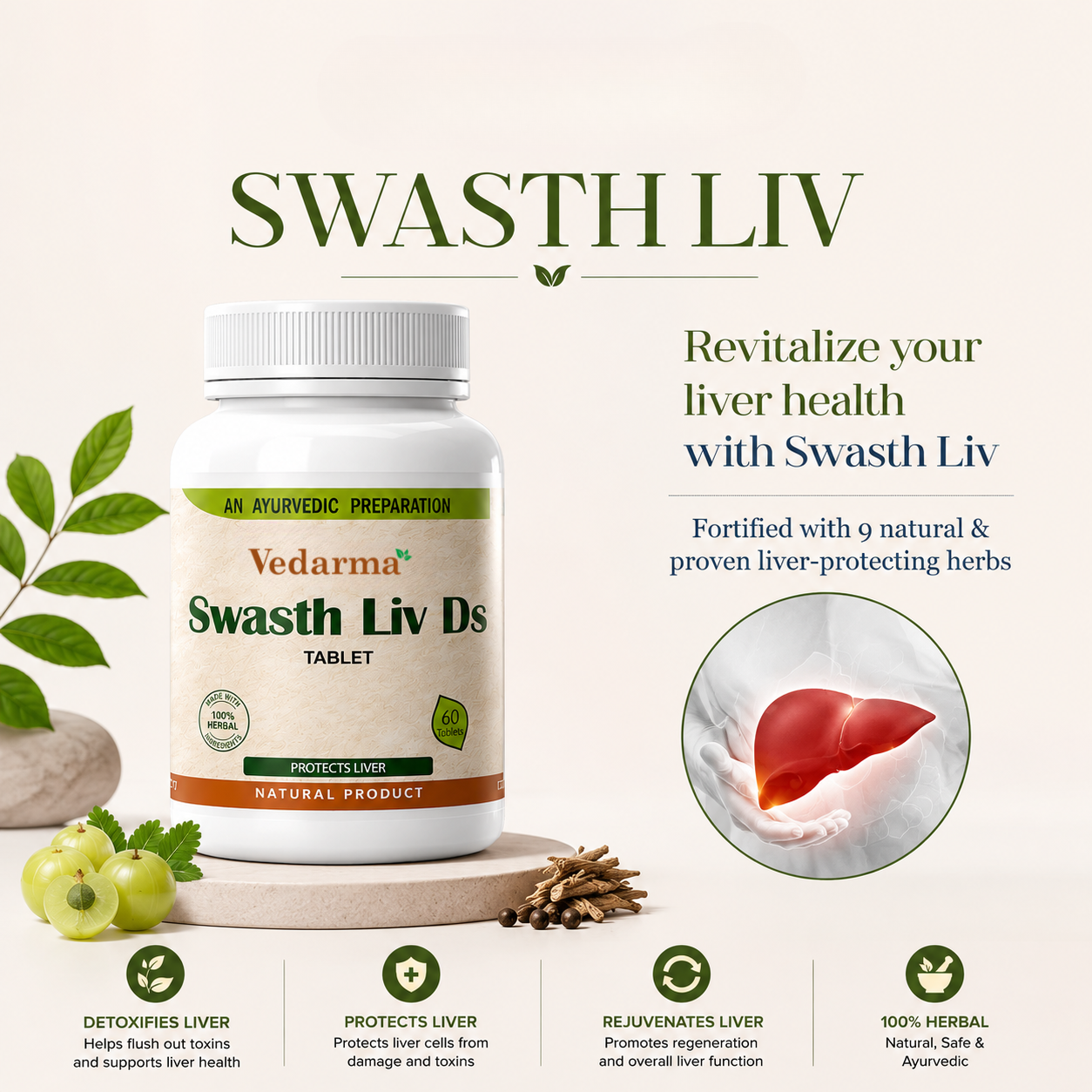 Swasth Liv DS- Liver Detox Ayurvedic Tablets| Repair Alcohol Damage
