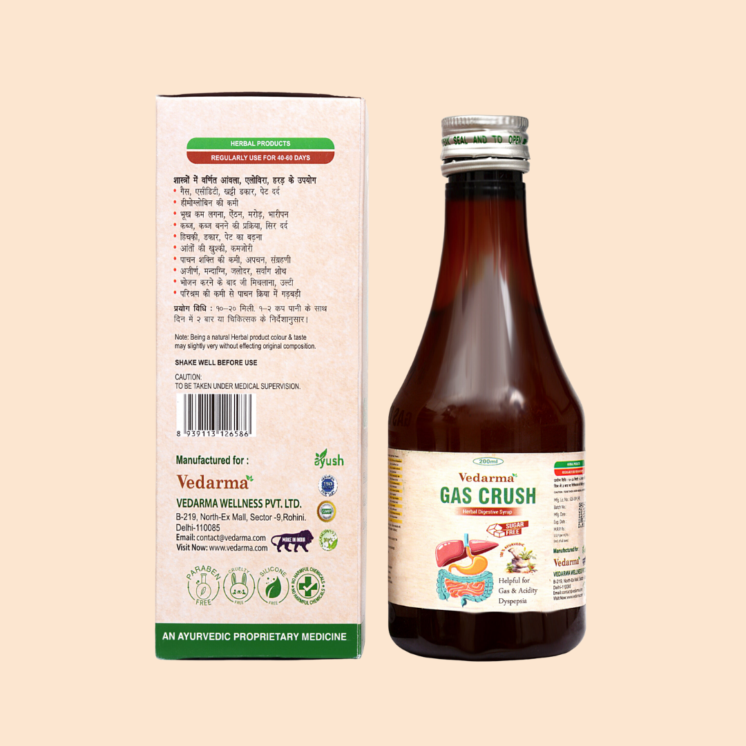 Gas Crush Herbal Syrup For Digestion | Gas, Acidity & Bloating Relief