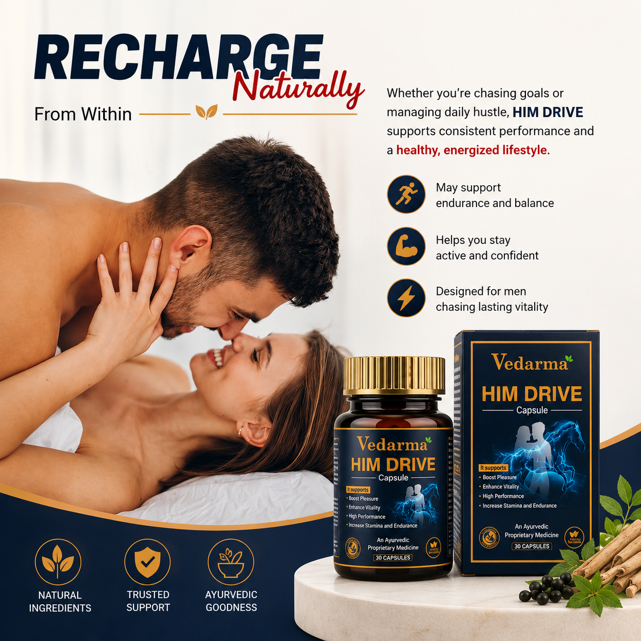 Him Drive - Ayurvedic Men Wellness & Vitality Supplement