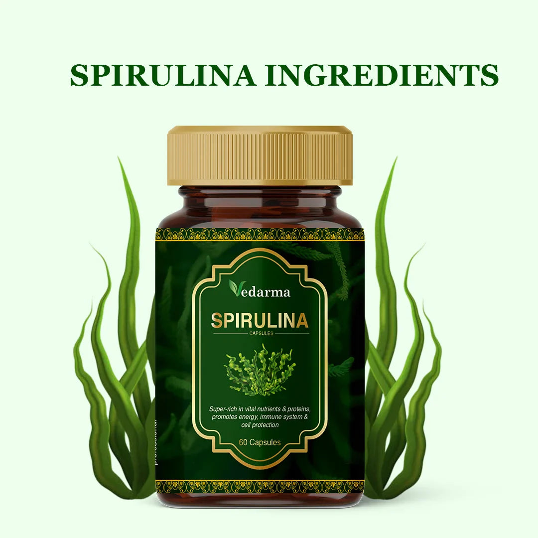 Spirulina Capsules - Organic Superfood for Energy, Immunity