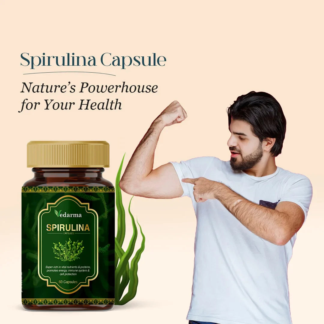 Spirulina Capsules - Organic Superfood for Energy, Immunity