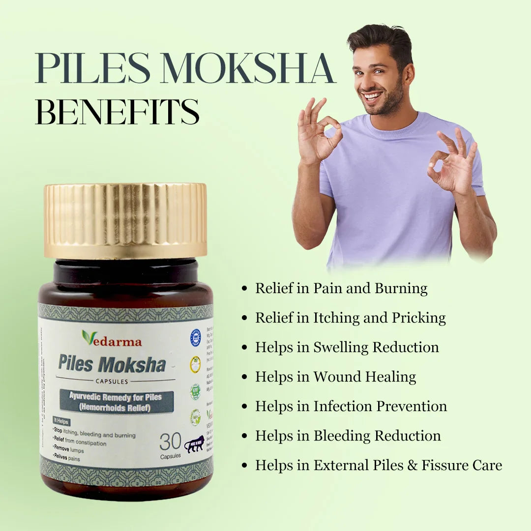 Piles Moksha Capsules - Relief From Pain, Bleeding & Constipation