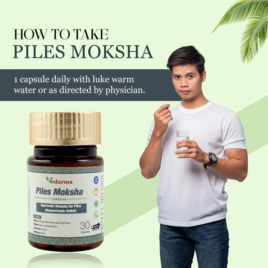 Piles Moksha Capsules - Relief From Pain, Bleeding & Constipation