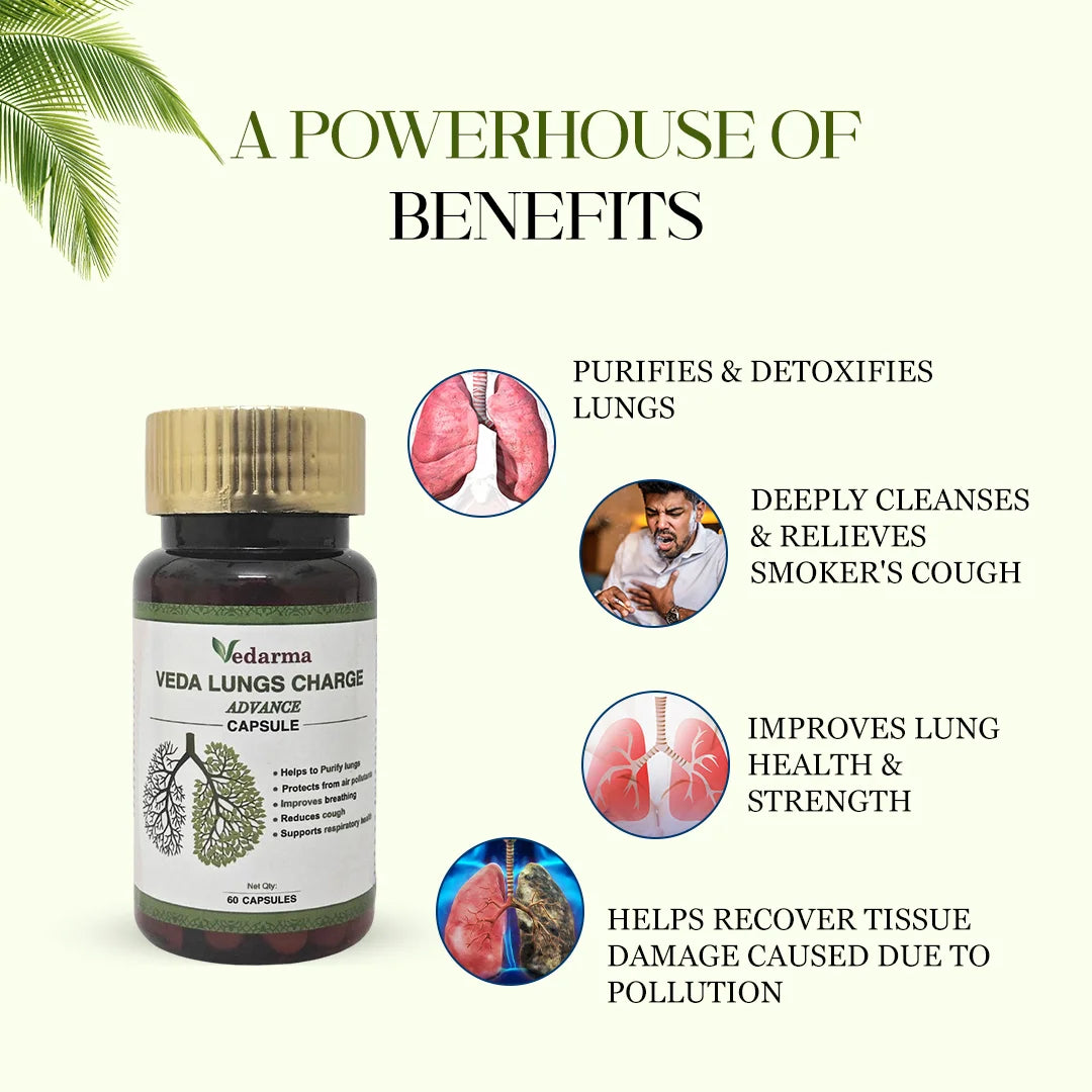 Veda Lungs Charge - Lung Detox Ayurvedic Capsules