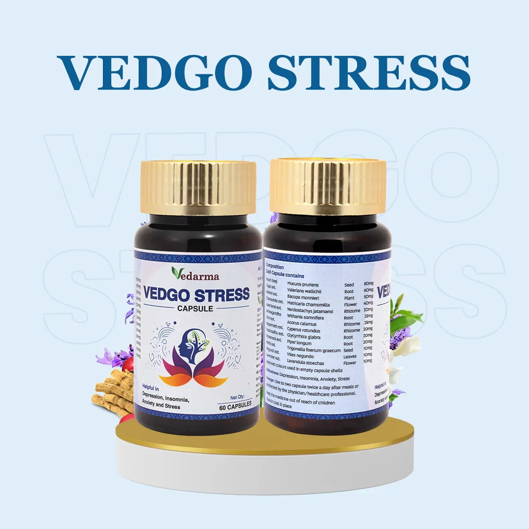 Vedgo Stress Capsule - Ayurvedic Medicine for Stress and Anxiety