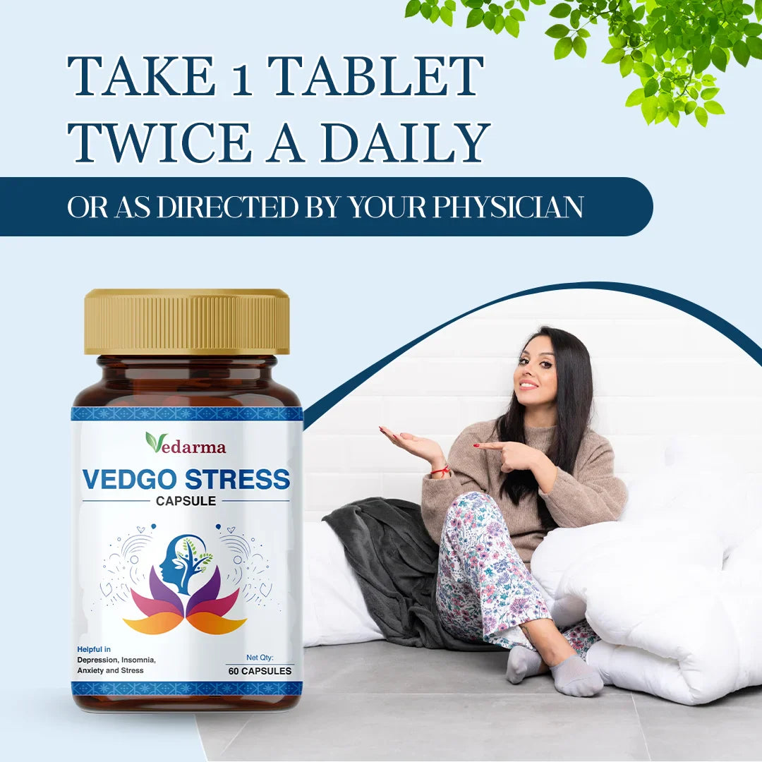 Vedgo Stress Capsule - Ayurvedic Medicine for Stress and Anxiety